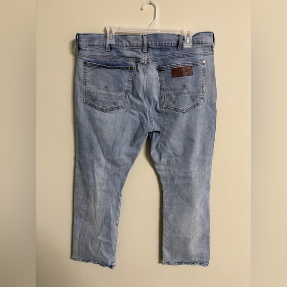 Wrangler Retro Jeans Slim Boot Cut Blue Denim Men's Size 36x28 Short Western - Picture 2 of 8